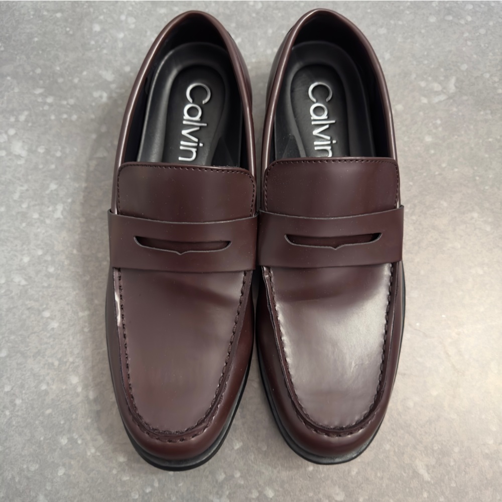 Calvin Klein Men's Crispo Slip-on Dress Loafer BORDEAUX - Picture 3 of 12
